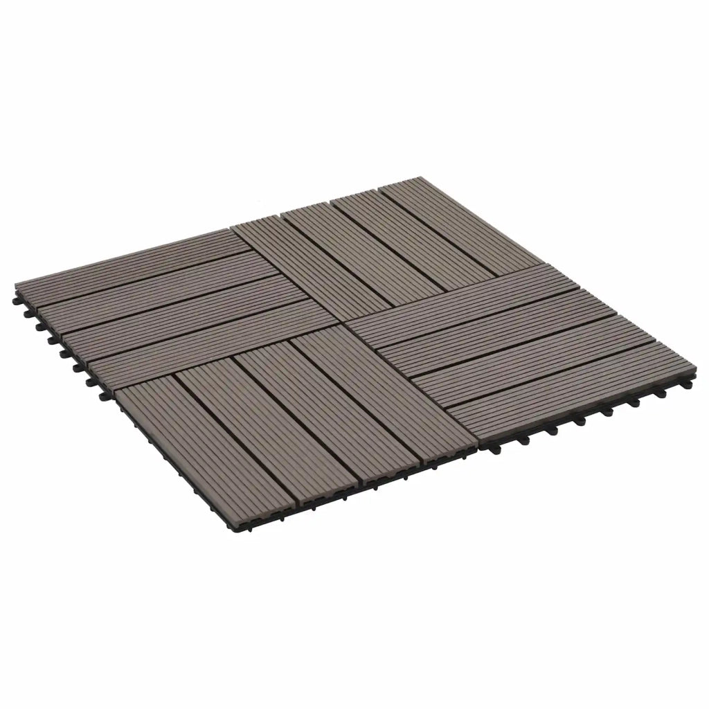 Piastrella per Decking 22 pcs Marrone Scuro 30 x 30 cm WPC 3444833