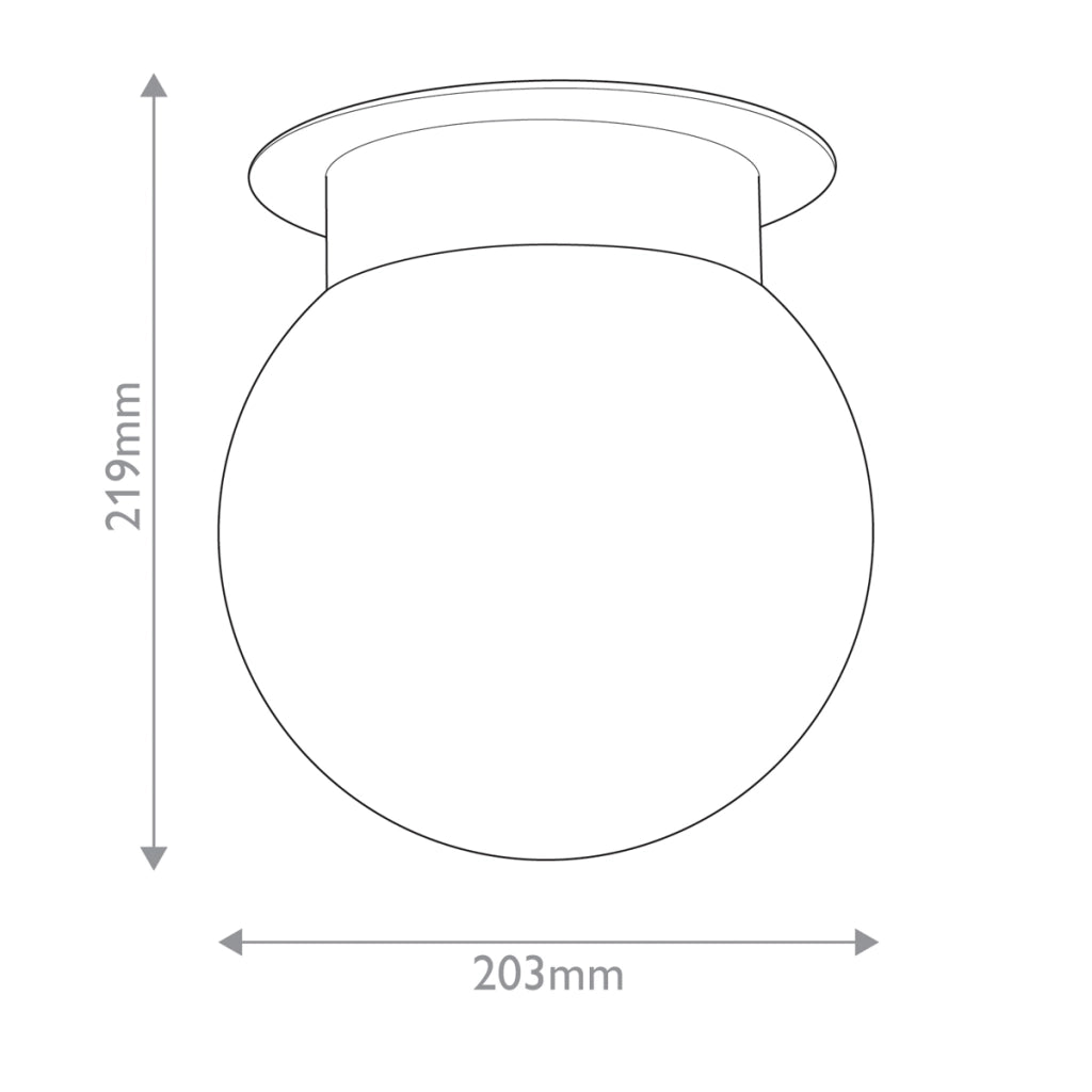 Plafoniera Albers Kichler nera sfera opale E27 1 luce
