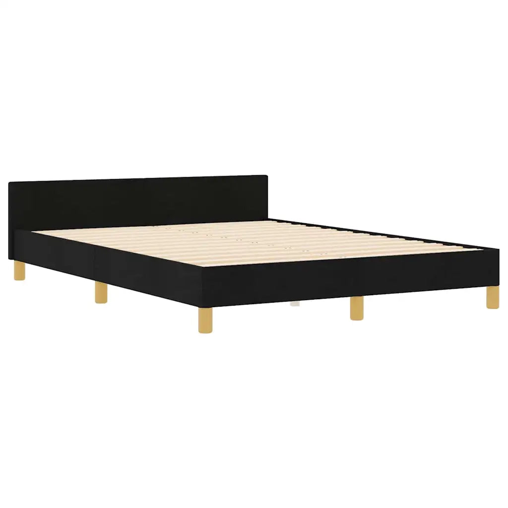 Struttura del letto con testiera Nero 160 x 200 cm Tessuto