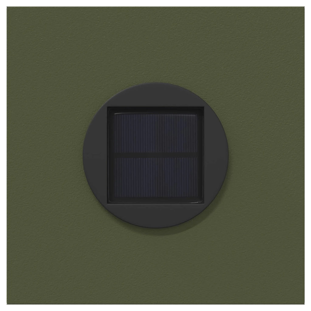Faro LED solare per sentieri 2 pcs Verde oliva 879733