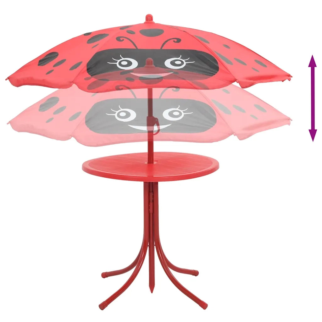 Set da Bistrot da Giardino per Bambini con Ombrellone Rosso 41842