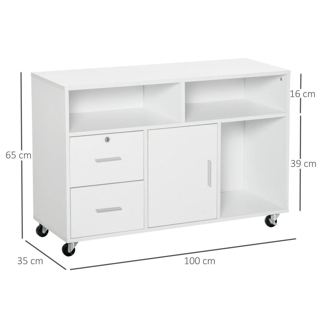 Scrivania con cassetti e scaffali ¨C Minimal ¨C Bianco 100x35x65 cm