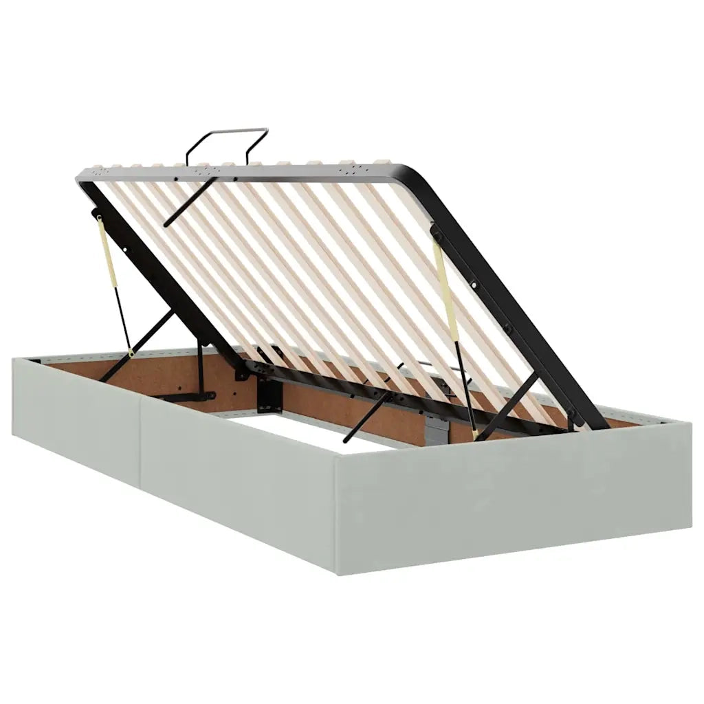 Letto con Contenitore Grigio chiaro 90 x 200 cm Velluto