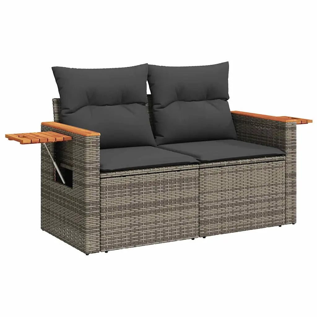Set Divano da Giardino con cuscino 17 pcs Grigio polyrattan 3365178