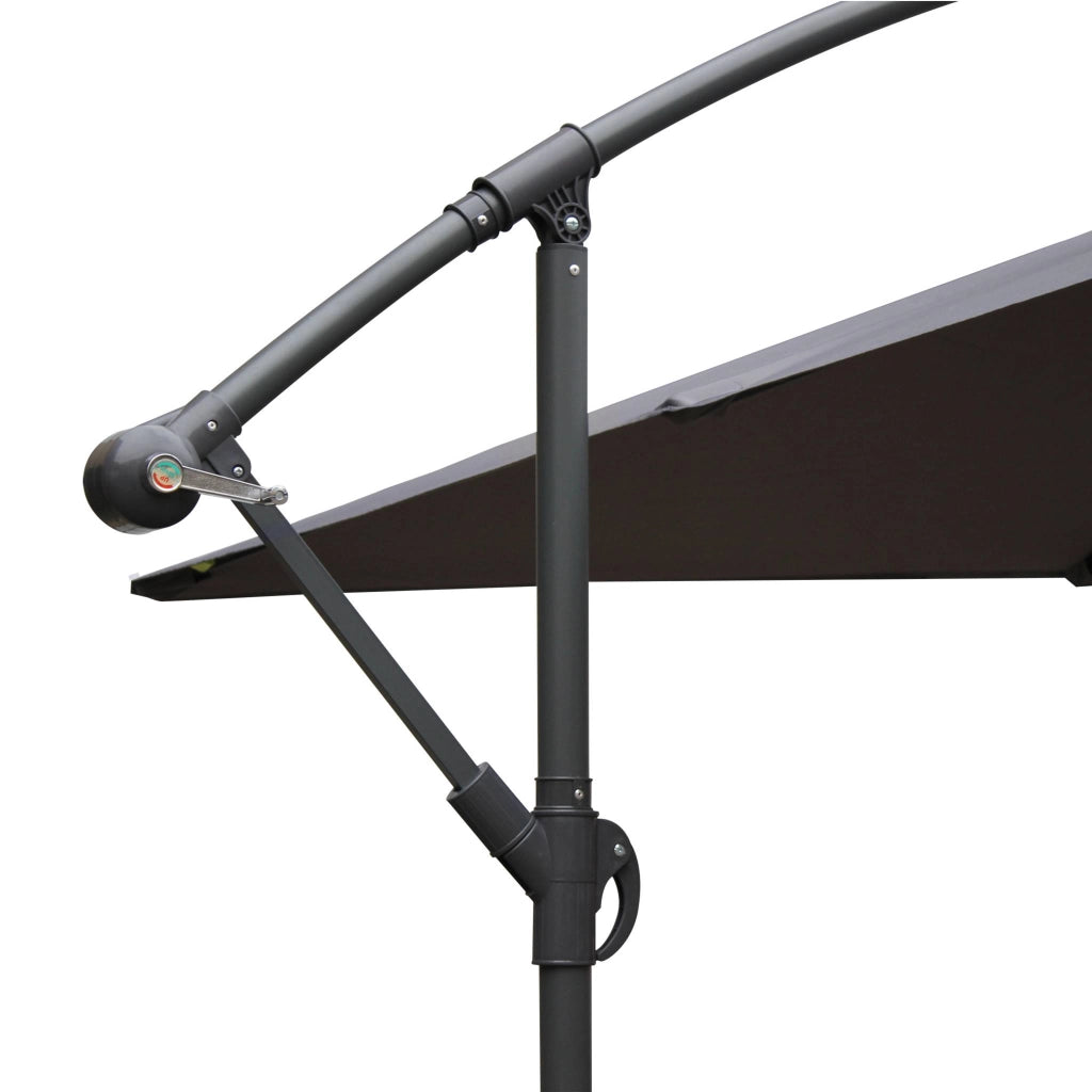 Ombrellone quadrato eccentrico, 3x3m, grigio