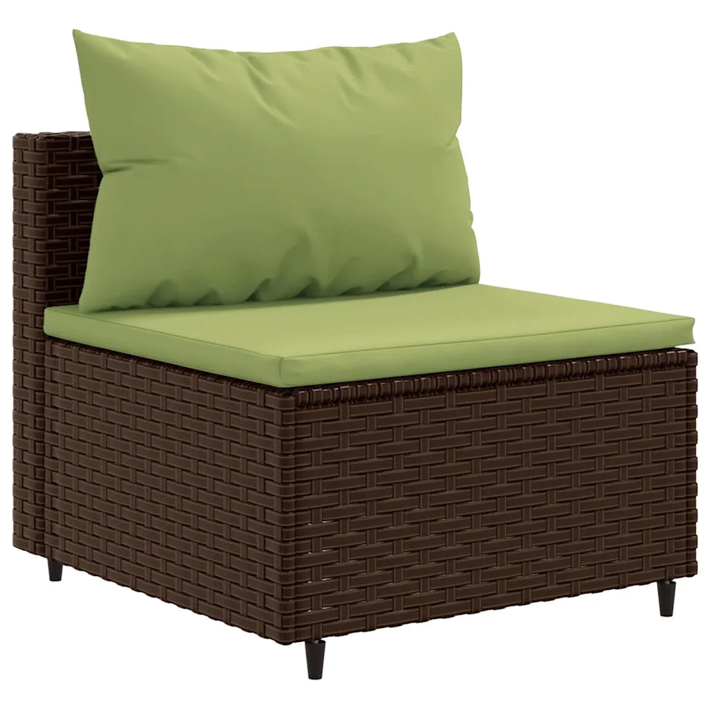 Set Divano da Giardino 5 pz con Cuscini Marrone in Polyrattan 3308374