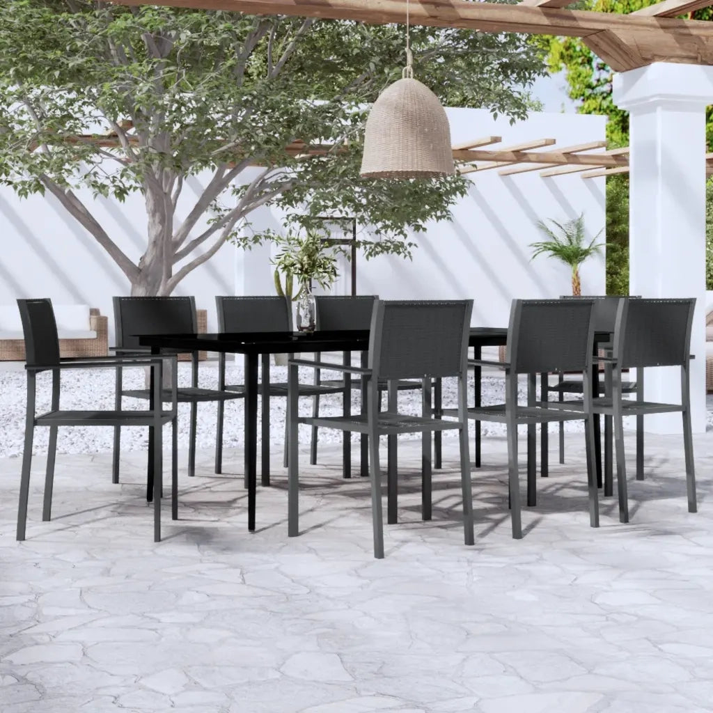 Set da Pranzo da Giardino 9 pz Nero 3099280