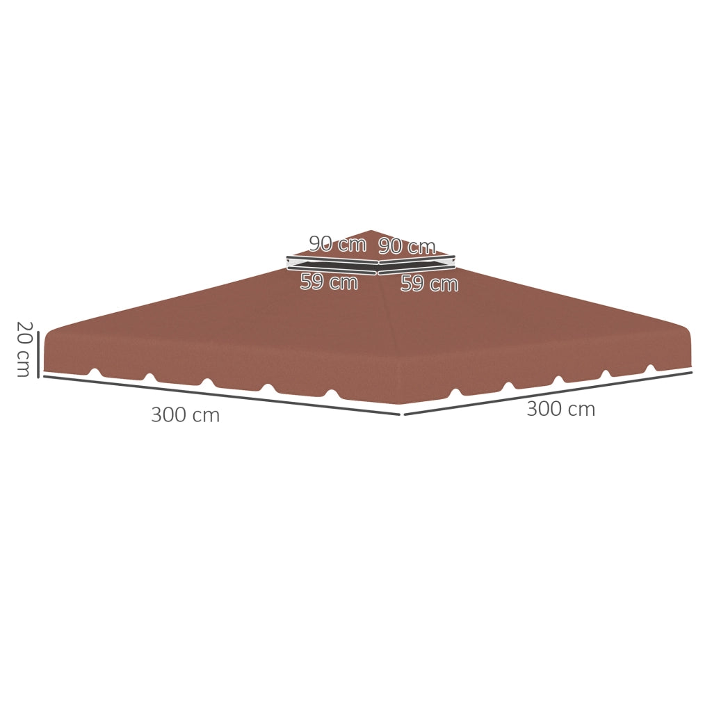 Tetto da Giardino 3x3 m ¨C Minimal ¨C Marrone