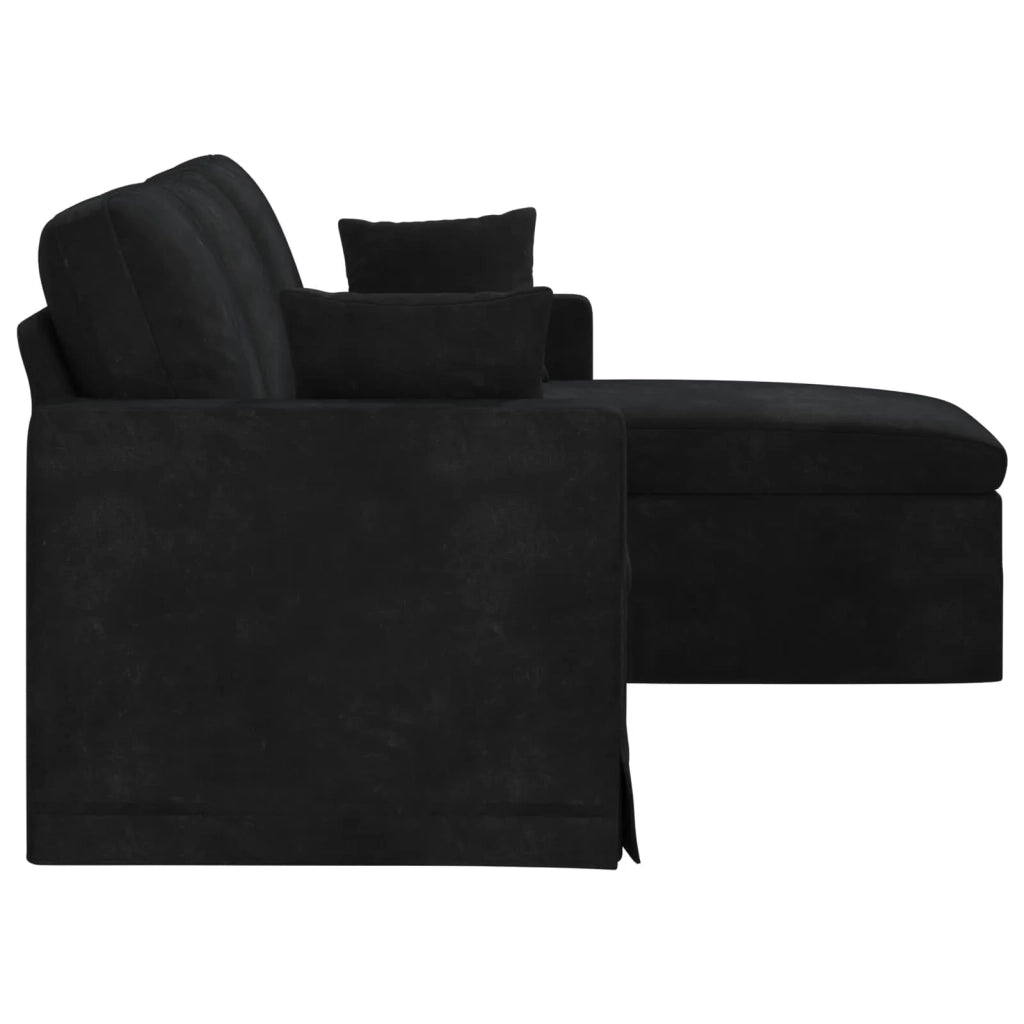 Divano Nero 198 x 134 x 80 cm Velluto