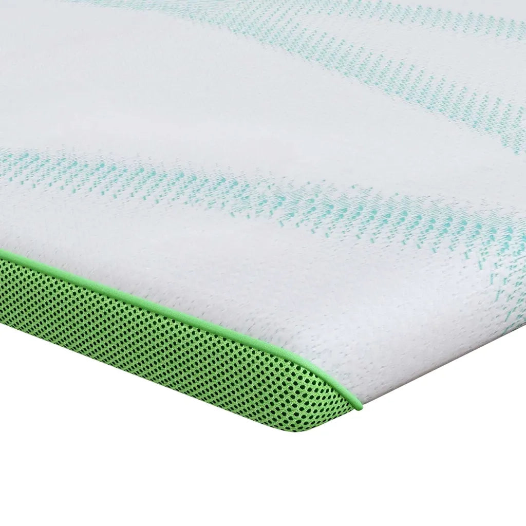 Topper per materasso-Materassino Bianco e Verde 90 x 200 cm 449558
