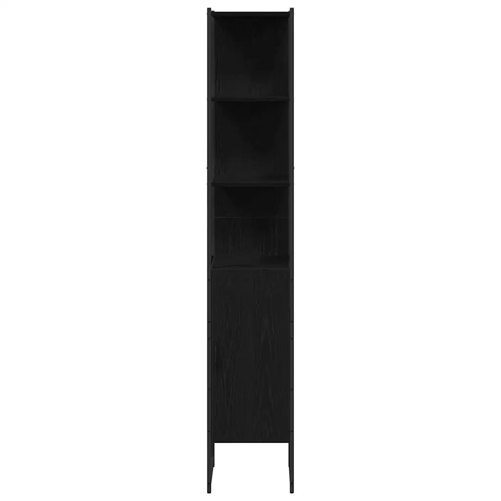 Set di mobili per il bagno 3 pcs Rovere Nero Legno multistrato 3334395
