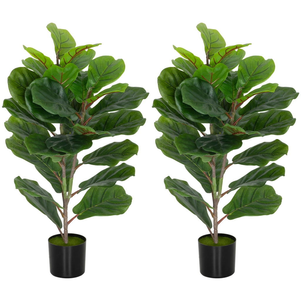 Piante Artificiali Ficus 80 cm con Vaso ¨C Minimal ¨C Verde Plastica