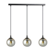 Lampadario Emibig Cosmo 3 luci E14 nero grafite vetro