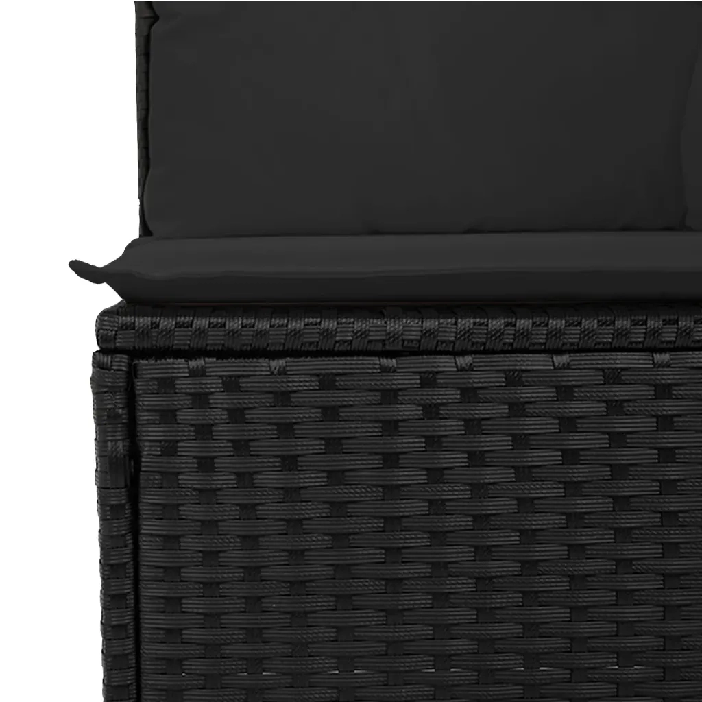 Set Divani da Giardino con Cuscini 8 pz Nero in Polyrattan 3226244