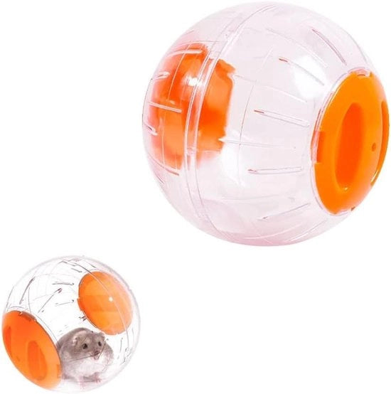 Due palline di allenamento in plastica per hamster, trasparenti
