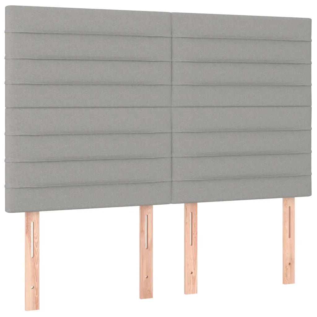 Letto a Molle Materasso e LED Grigio Chiaro 140x200 cm Tessuto