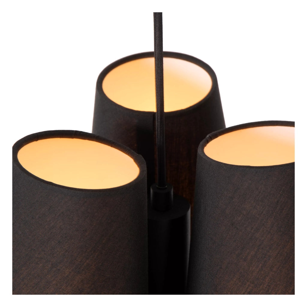 Lampada a sospensione Gregory lino nero E27 Ø34 Lucide