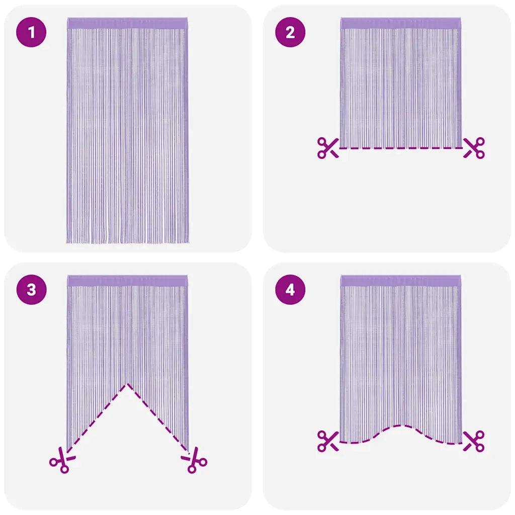 Tende a Filo 2 pz Viola 140x250 cm