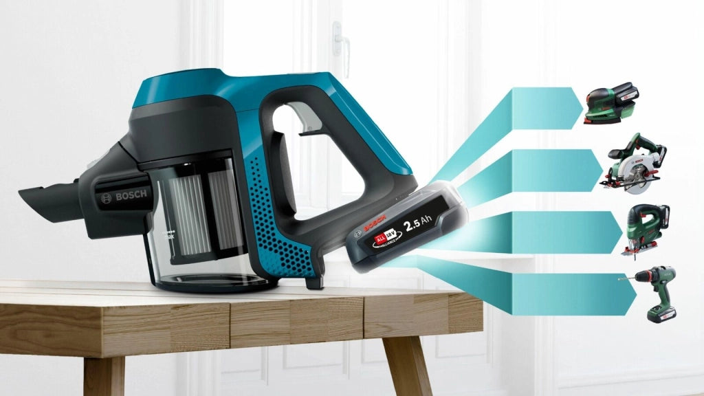 Bosch BBS611LAG Serie 6 Aspirapolvere a Bastone 2 in 1 Senza Sacchetto 0.3 L Batteria 18V 2.5 Ah autonomia 30 min colore Blu