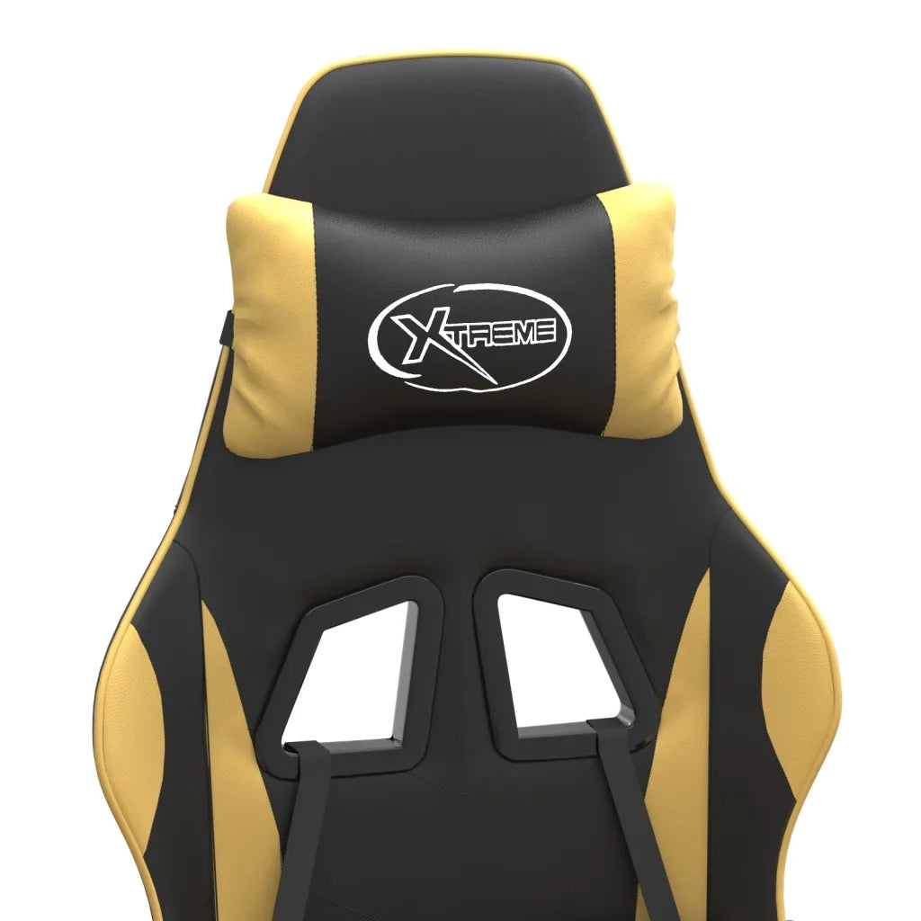 Sedia da Gaming Girevole Nera e Oro in Similpelle 349569