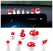 Set di 7 Mini Funghi per Decorazione dell'Interieur dell'Auto