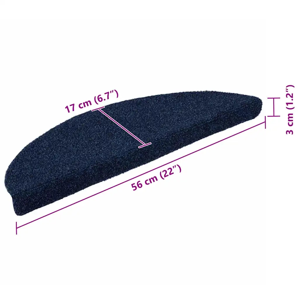 Tappetini per scale autoadesivi 20 pz 56x17x3 cm blu navy semicircolari 3365677