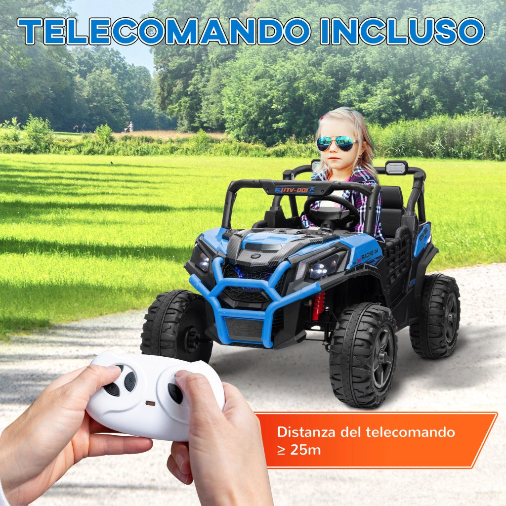 Macchina Elettrica per Bambini 24V 2 Posti ¨C Xylo ¨C Blu con Telecomando 3 Velocit¨¤ 3-8 Anni
