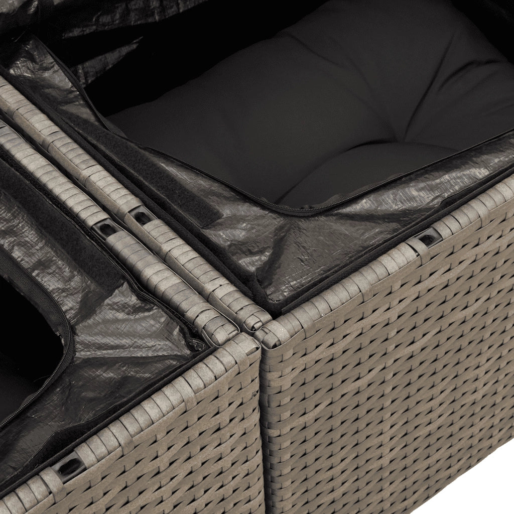 Set Divani da Giardino 7 pz con Cuscini Grigio in Polyrattan 3252927