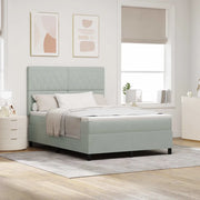 Letto a Sorgente LED Grigio chiaro 140 x 200 cm Tessuto