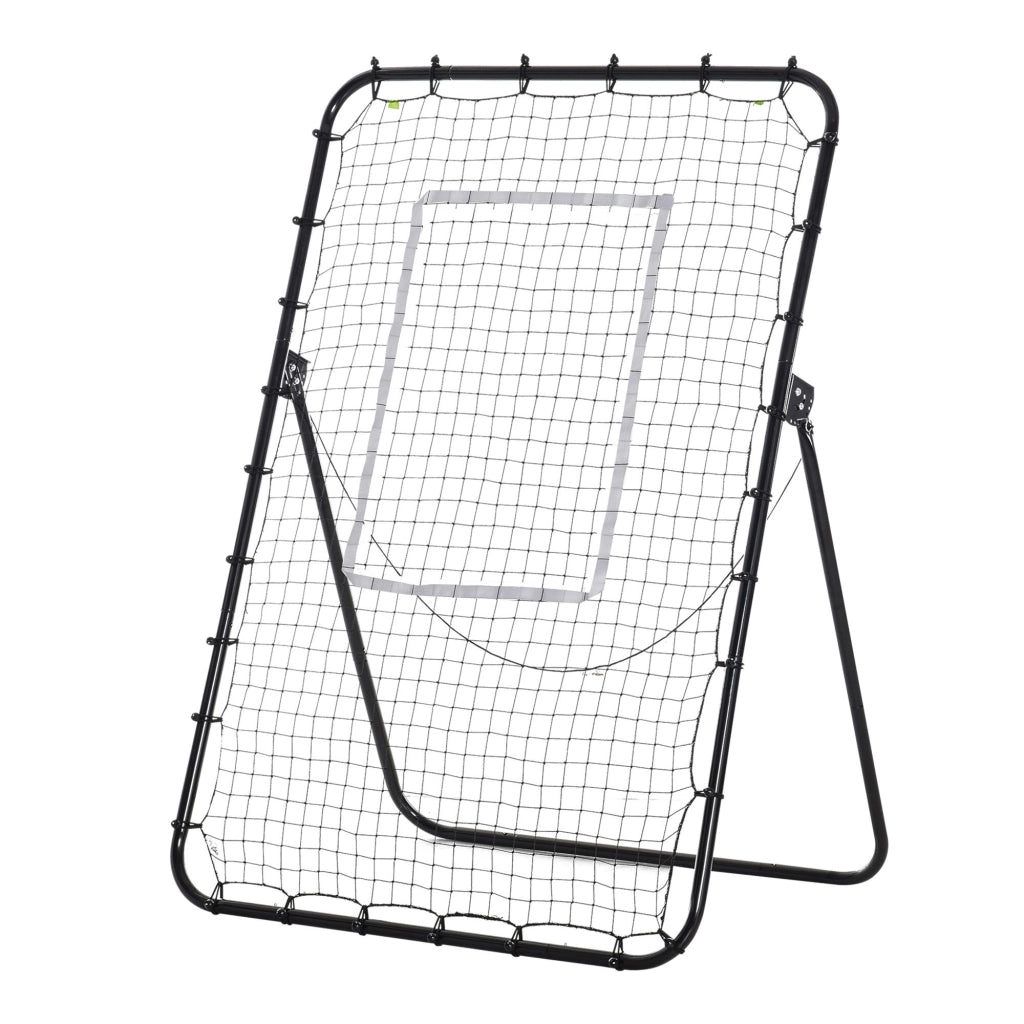 Rete da Calcio Rebounder Pieghevole con Bersaglio, Altezza e Angolazione Regolabili, Metallo e PE, 123x73x178.5cm, Nero