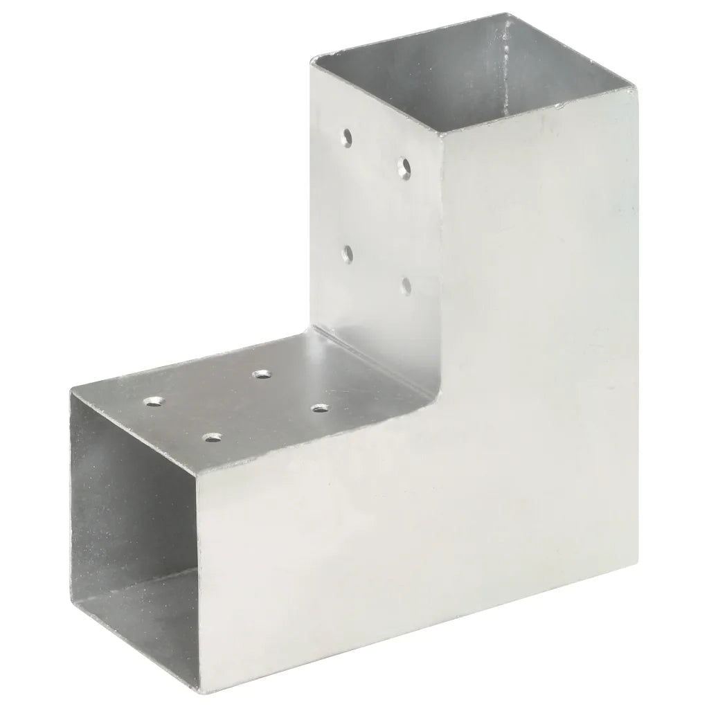 Connettori per Pali a Forma di L 4 pz Metallo Zincato 81x81 mm CFW8764653
