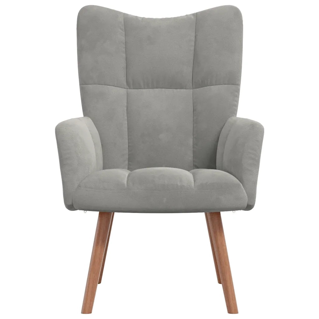 Poltrona | Sedia Relax Grigio Chiaro in Velluto