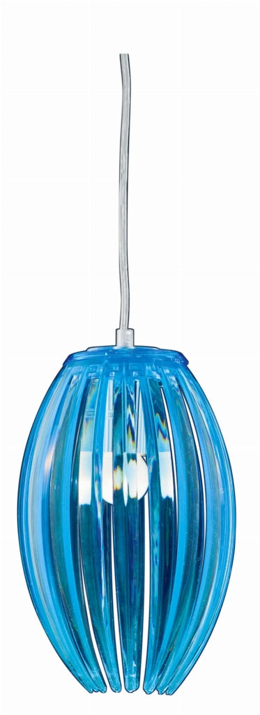 Lampada a sospensione Candellux Abuko Ø18 blu cromo