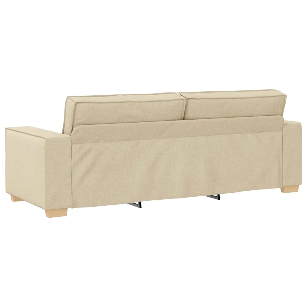 Divano 3 pcs Crema 220 x 80 x 84 cm Tessuto misto lino 3324616