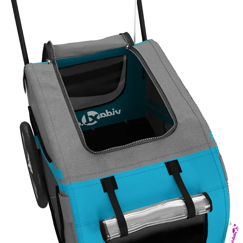 Rimorchio da Bici per Animali Blu e Nero Oxford e Ferro 93890