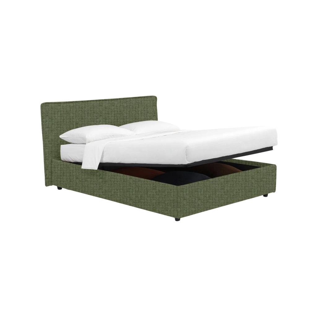 Louth, Letto Singolo Sfoderabile Made in Italy, Verde