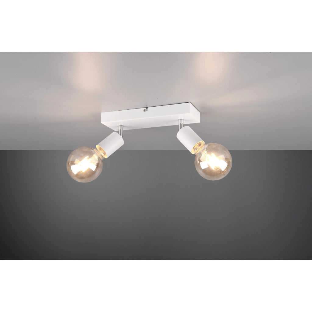 BARRA 2 SPOT VANNES E14 26CM BIANCO OPACO.