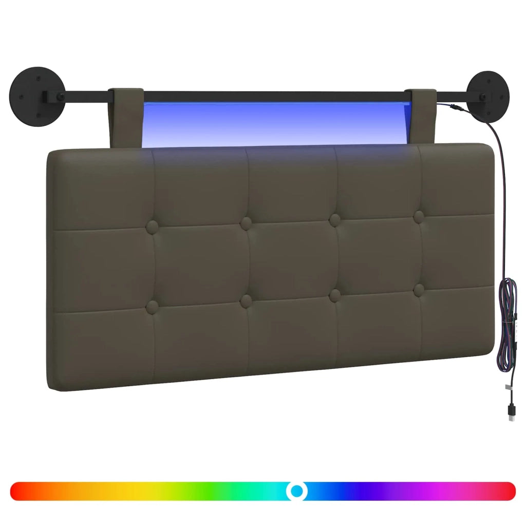 Testiera sospesa Con luce LED Grigio Similpelle 3424359