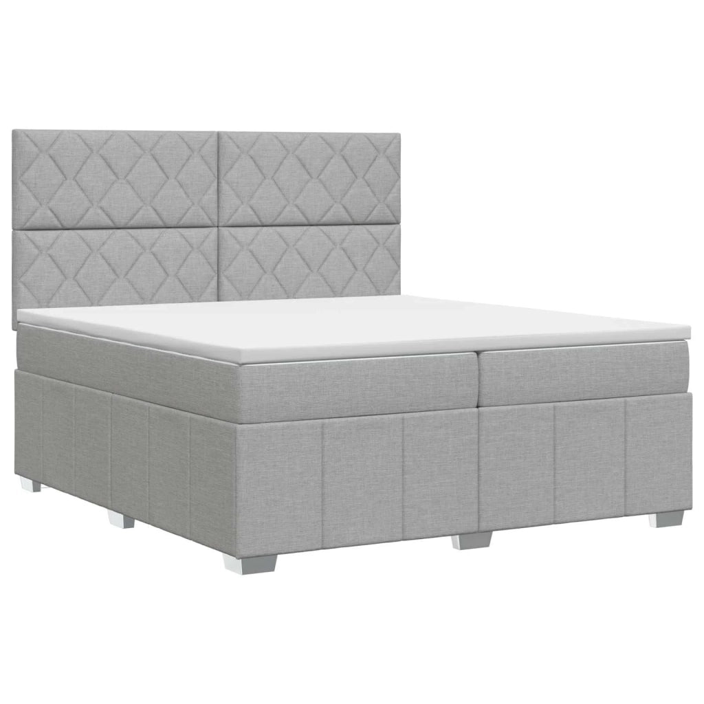 Letto box spring con materasso Grigio Chiaro 200 x 200 cm 3454225