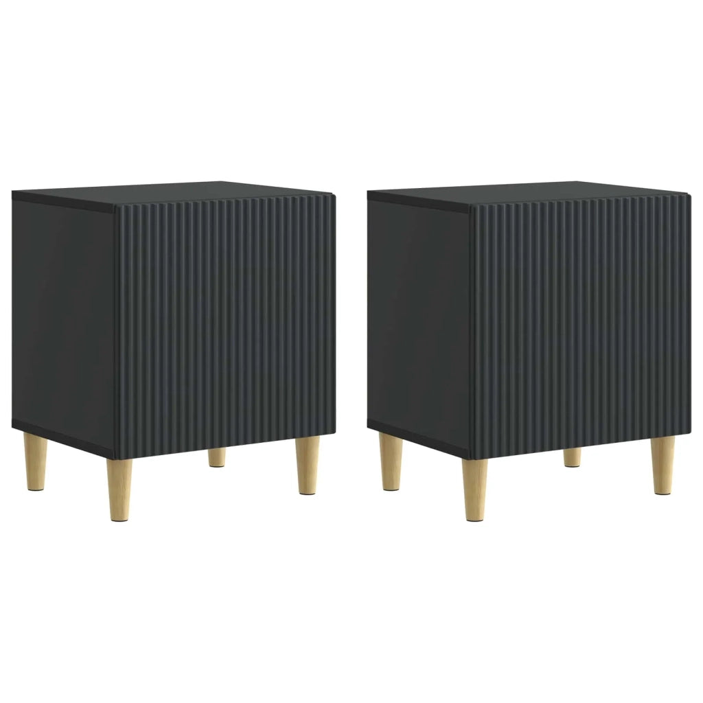 Set di 2 Comodini | Armadio da Notte | Mobiletto da notte Nero 43 x 34,5 x 50 cm