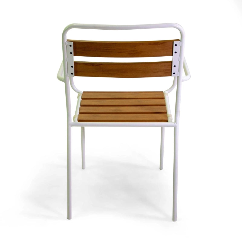 Poltrona metallo Loki bianco con polywood cm 56x60h45/64/86