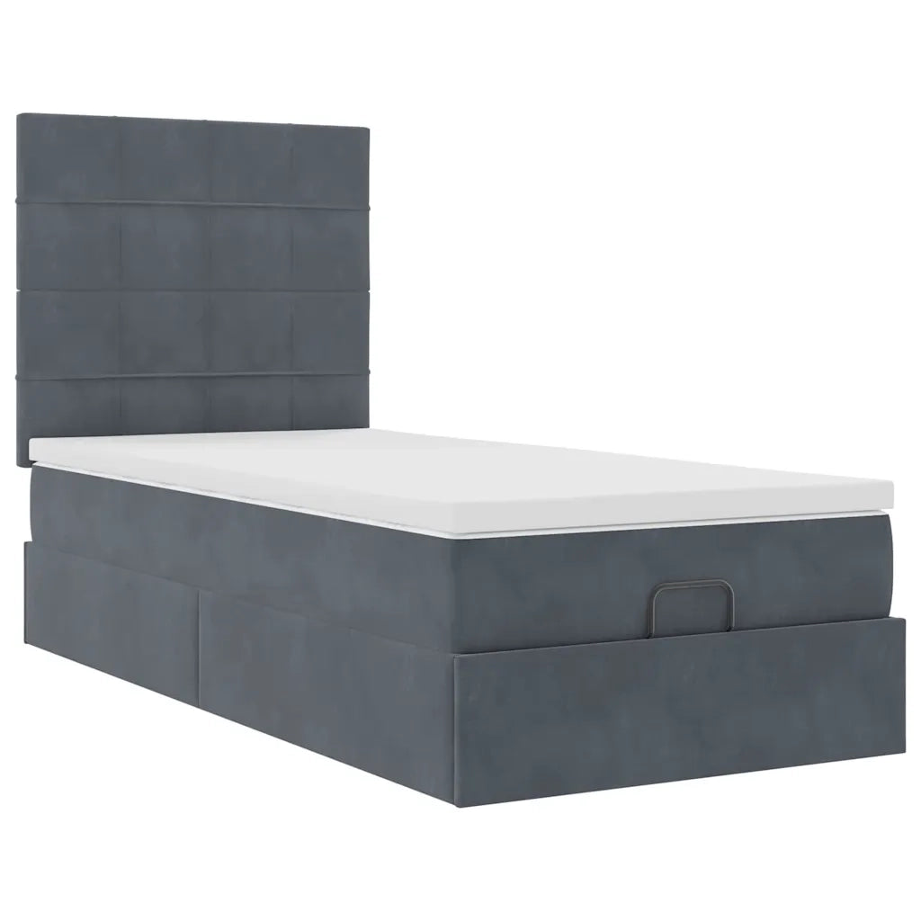 Struttura Letto Pouf con Materassi 100x200 cm Velluto 3314301