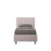 Letto singolo senza rete imbottito 80x210 microfibra glicine Adele