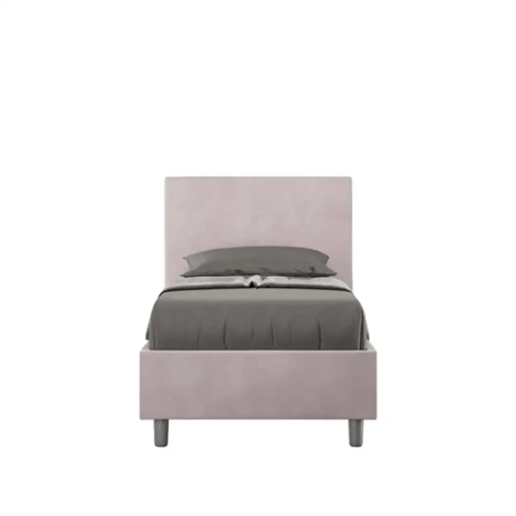 Letto singolo senza rete imbottito 80x210 microfibra glicine Adele