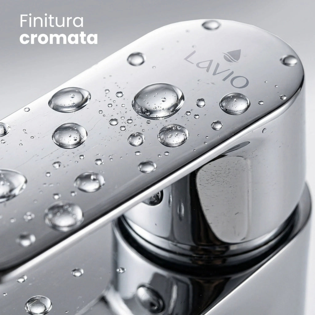 Rubinetto lavabo basso bagno miscelatore monocomando cromato AXON