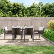 Set Pranzo da Giardino 7 pz con Cuscini in Polyrattan e Acciaio 3187054