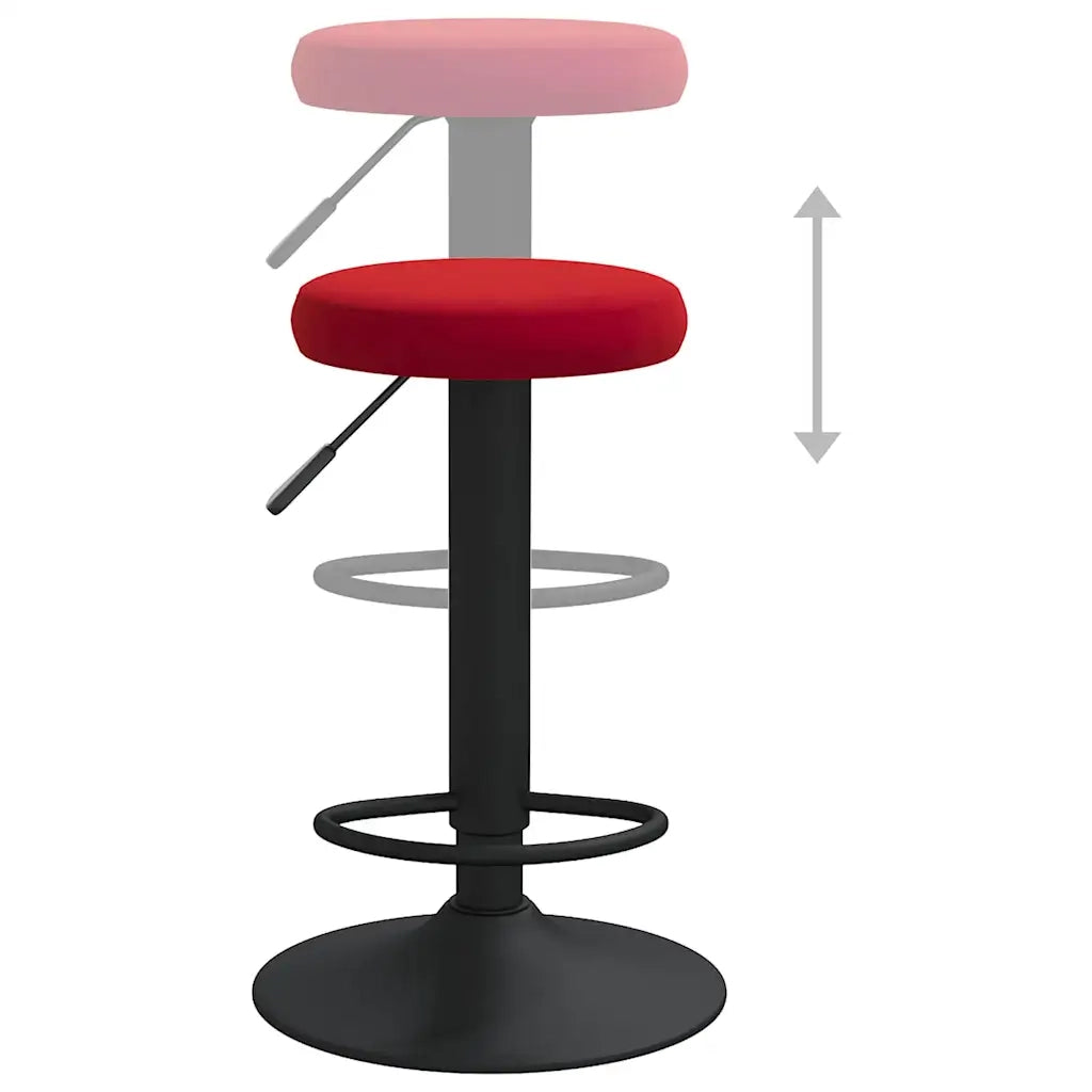 Sgabelli da Bar 2 pz Rosso Vino in Velluto 333149