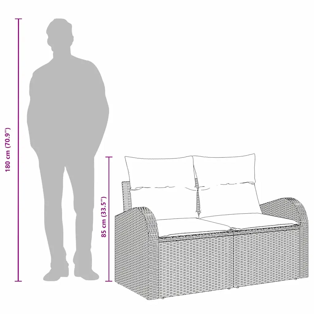 Divano da giardino Marrone 124 x 62 x 85cm polyrattan 42006738