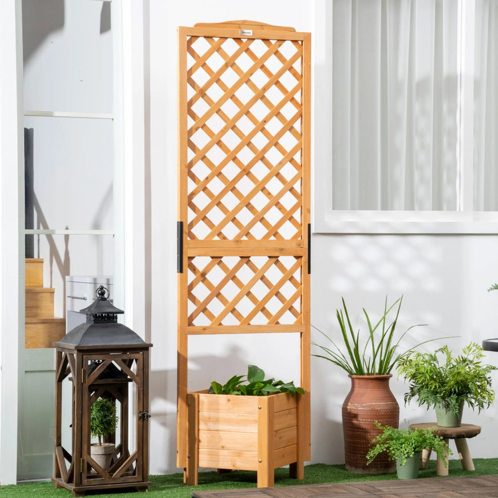 Fioriera con graticcio in legno per giardino ¨C Minimal ¨C 54.5x52x180 cm