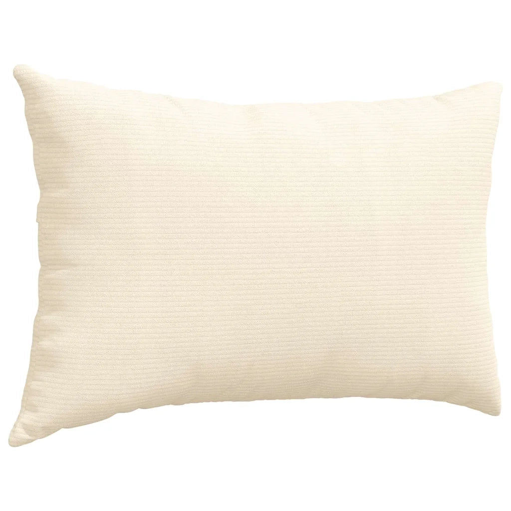 Cuscini da Divano 2 pz-Set di 2 Cuscini per Sofa Crema 60 x 40 cm Tessuto in Cords 705612